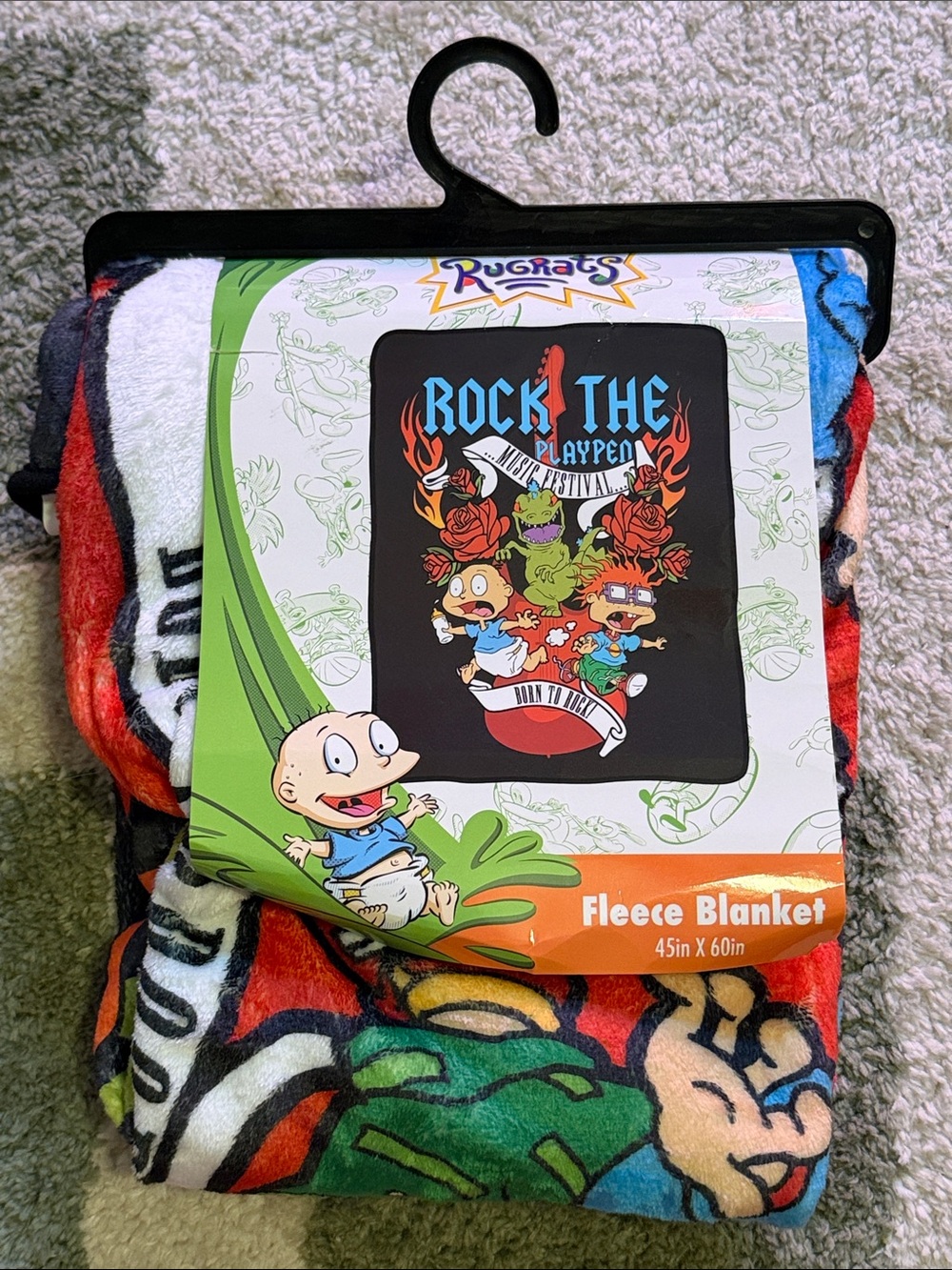 NEW Nickelodeon Rugrats Rock The Playpen 45” x 60” Fleece Blanket